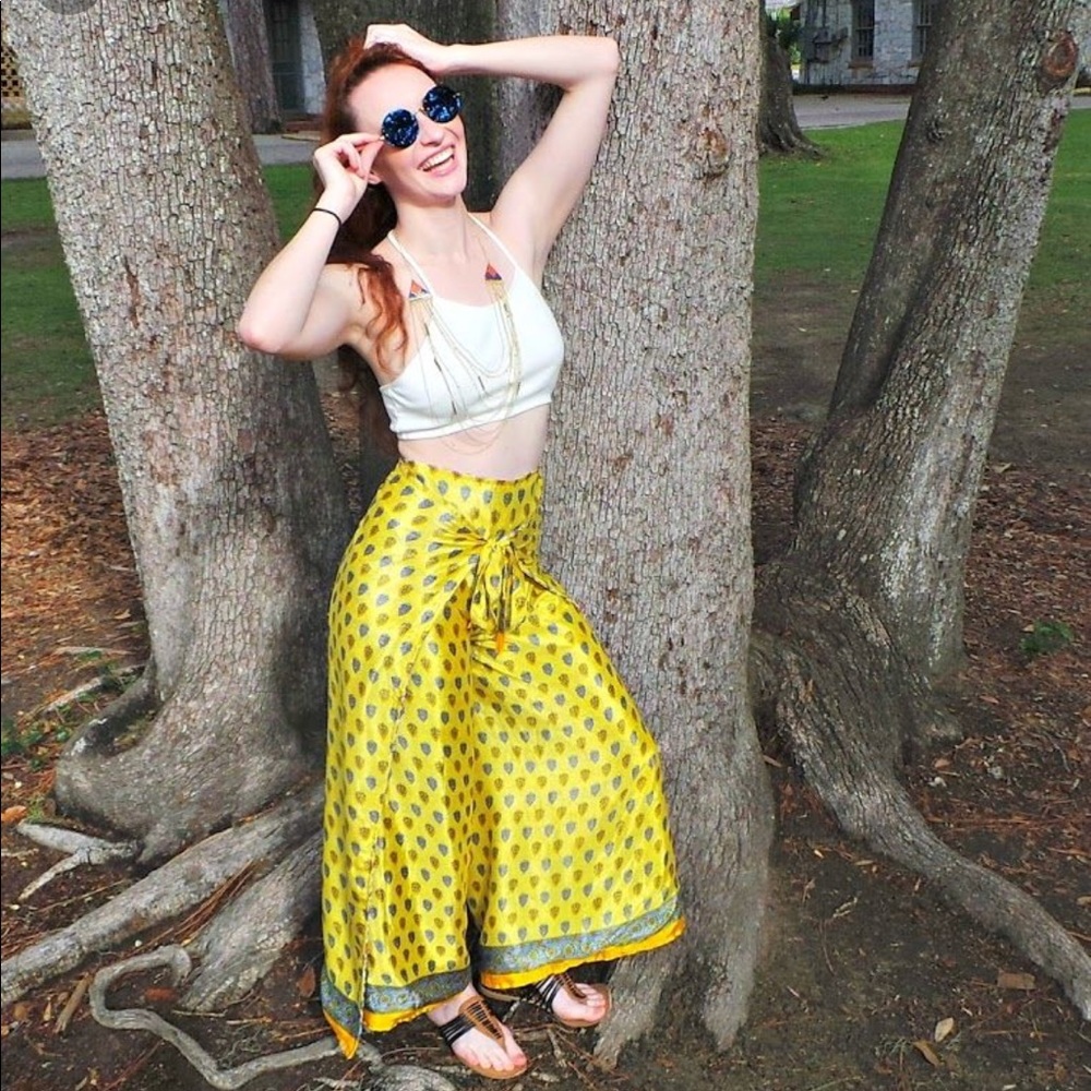 THAI SILK WRAP PANTS